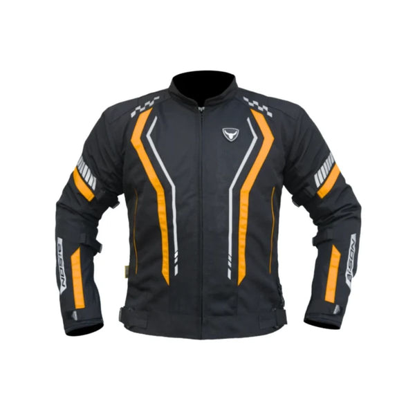 AirPro Motorcycle Riding Jacket - Black+Orange - OutdoorTravelGear.com