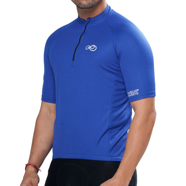 Mens Basic Cycling Jersey - Half Sleeves - Royal Blue 2