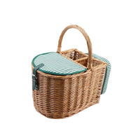 Classic Willow Picnic Basket for Two with Cooler & Tableware - OutdoorTravelGear.com