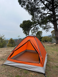 2-Person Camping Tent | Water Resistant |UV Protection & Wind ready | ET1102 - Orange - OutdoorTravelGear.com