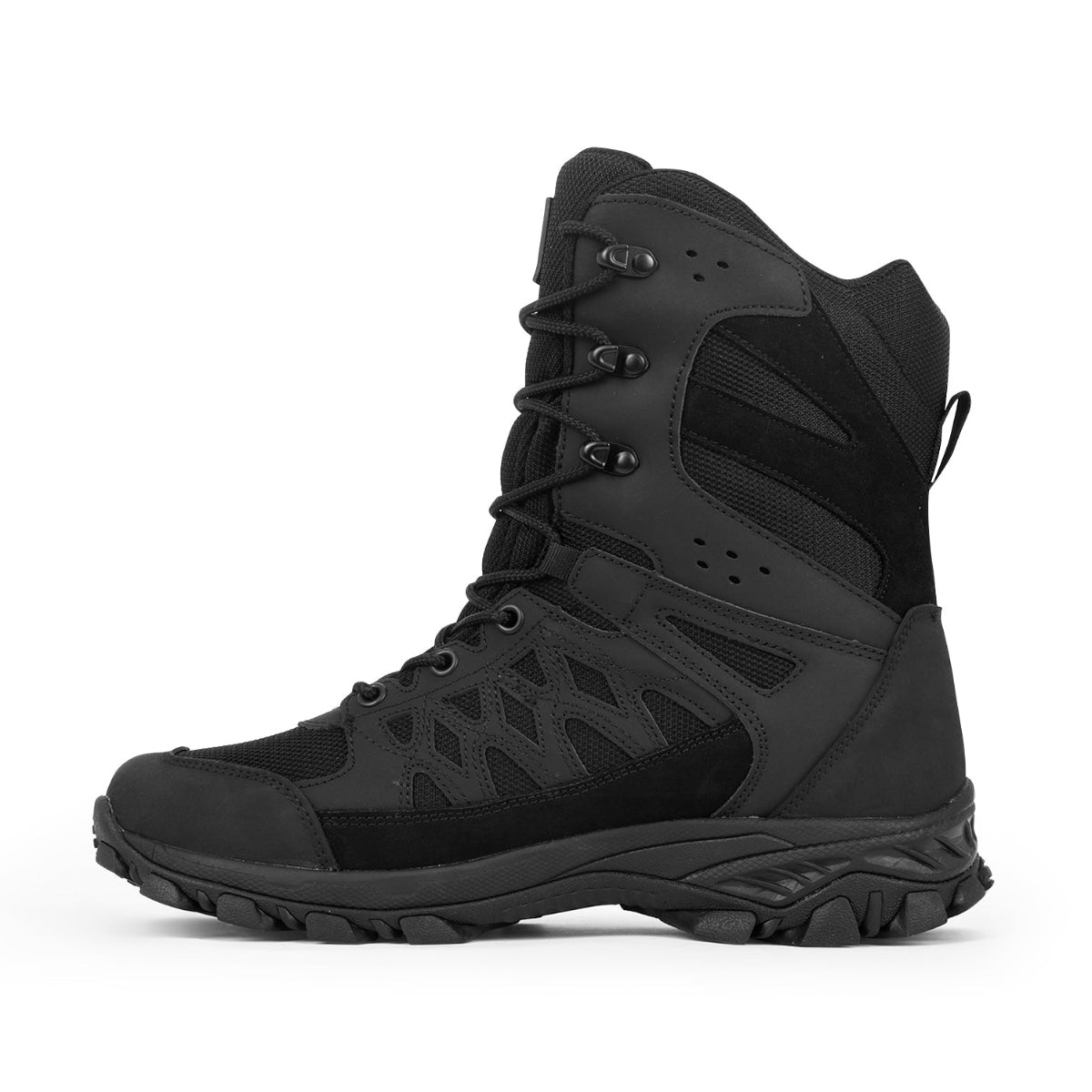 Men Waterproof High-Top Hiking Shoes with Cushioned Comfort | WH1108 - Black - OutdoorTravelGear.com