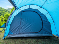 4-Person Waterproof Tunnel Camping Tent | ET1104 - Aqua Blue - OutdoorTravelGear.com