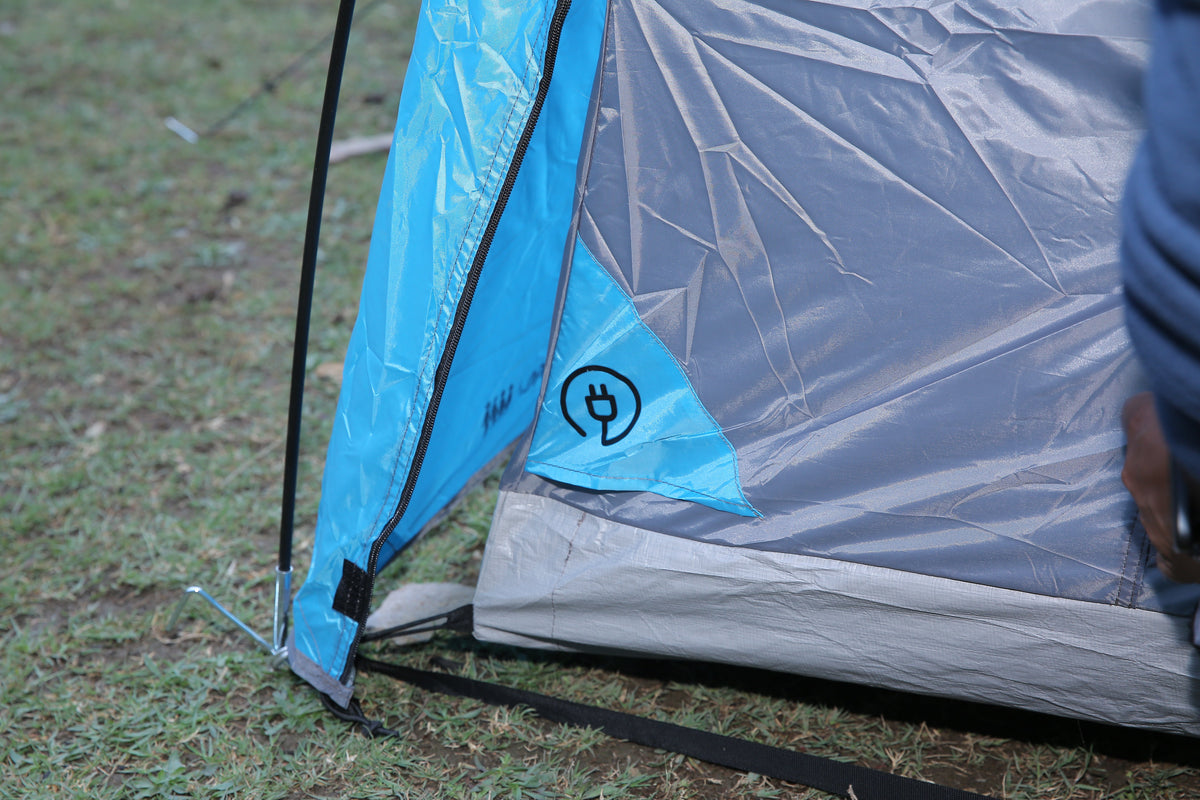 4-Person Waterproof Tunnel Camping Tent | ET1104 - Aqua Blue - OutdoorTravelGear.com