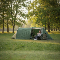 4-Person Waterproof Tunnel Camping Tent | ET1104 - Green - OutdoorTravelGear.com