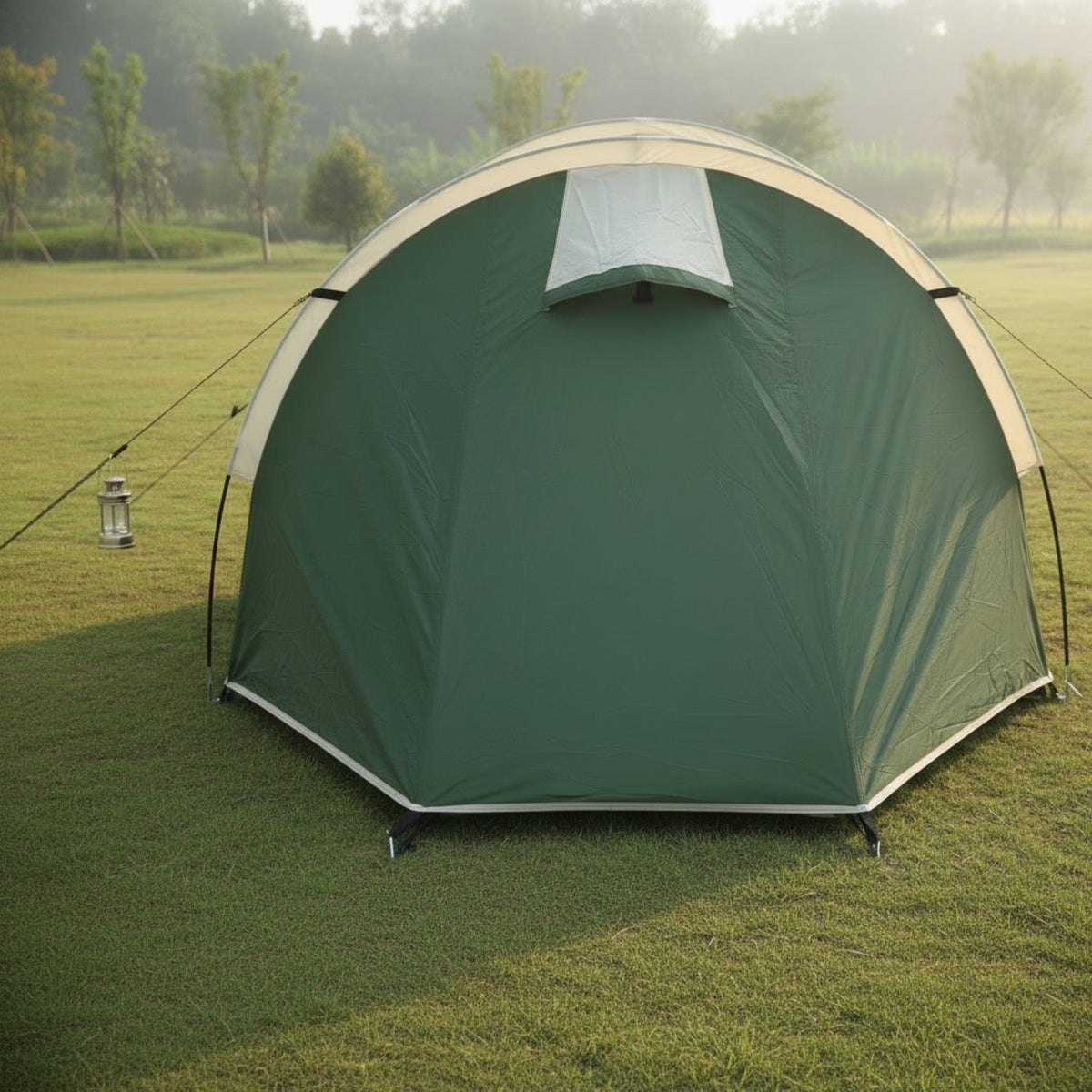 4-Person Waterproof Tunnel Camping Tent | ET1104 - Green - OutdoorTravelGear.com
