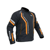 AirPro Motorcycle Riding Jacket - Black+Orange - OutdoorTravelGear.com