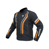 AirPro Motorcycle Riding Jacket - Black+Orange - OutdoorTravelGear.com