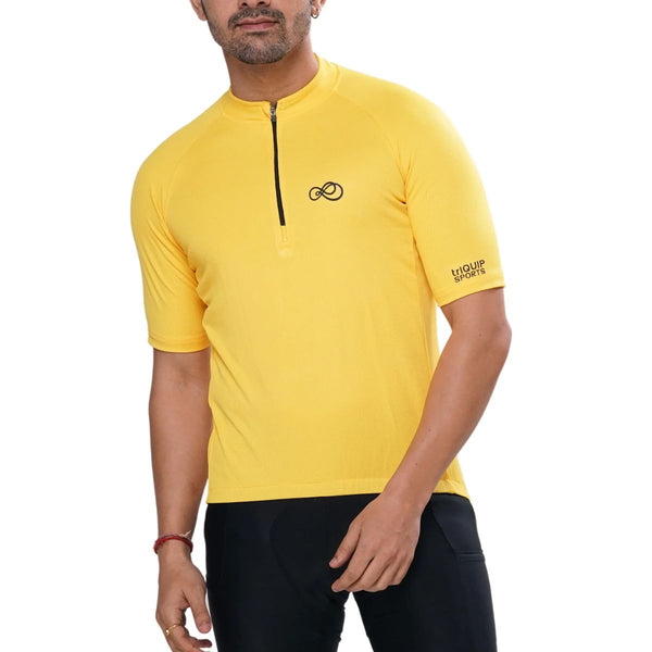 Mens Basic Cycling Jersey - Half Sleeves - Yellow 2