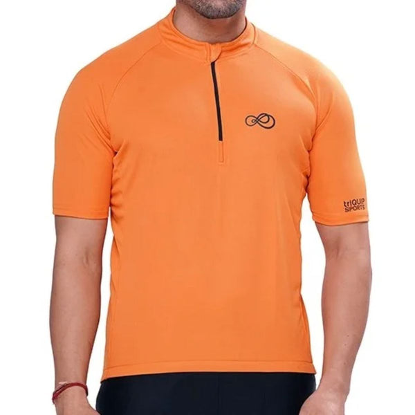 Mens Basic Cycling Jersey - Half Sleeves - Orange 2