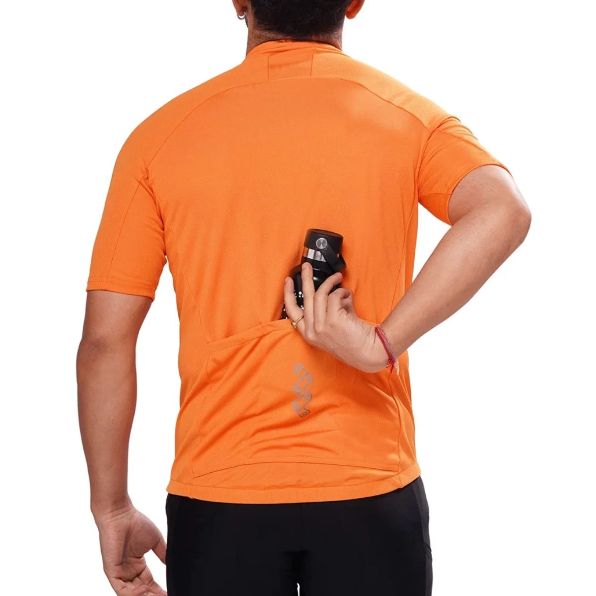 Mens Basic Cycling Jersey - Half Sleeves - Orange 3