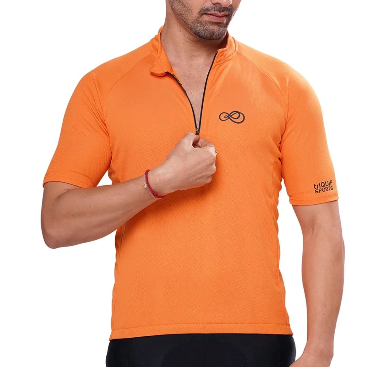 Mens Basic Cycling Jersey - Half Sleeves - Orange 4