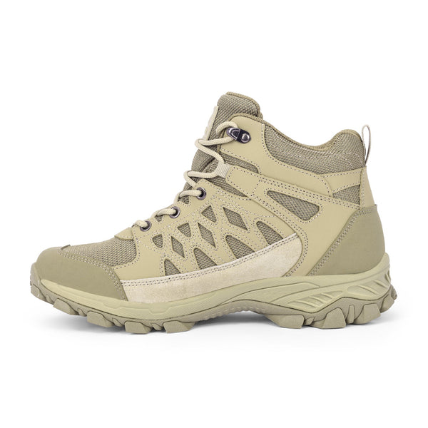 Men Waterproof Mid-Top Hiking Shoes with Cushioned Comfort | WH1107 - Beige - OutdoorTravelGear.com