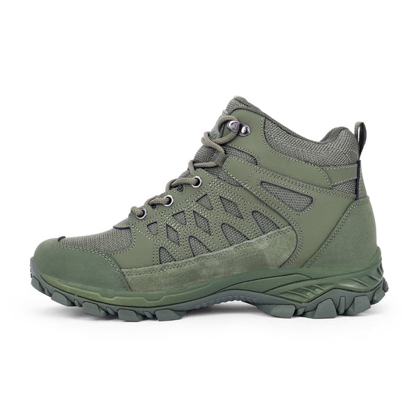 Men Waterproof Mid-Top Hiking Shoes with Cushioned Comfort | WH1107 - Green - OutdoorTravelGear.com