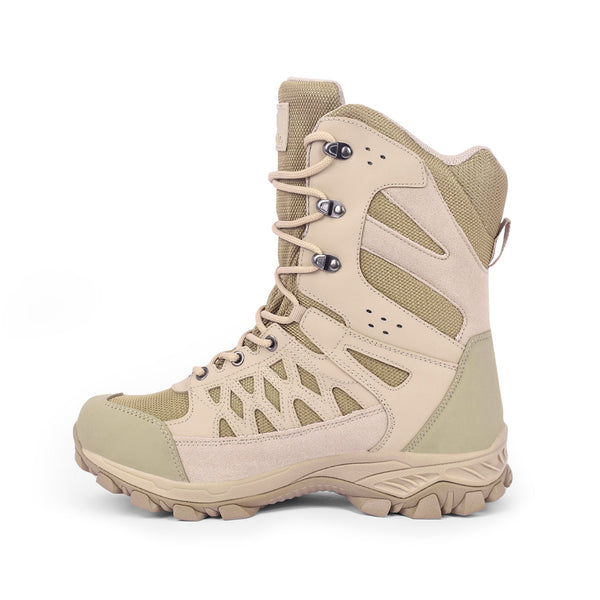 Men Waterproof High-Top Hiking Shoes with Cushioned Comfort | WH1108 - Beige - OutdoorTravelGear.com