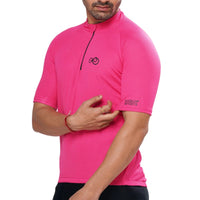 Mens Basic Cycling Jersey - Half Sleeves - Pink 1
