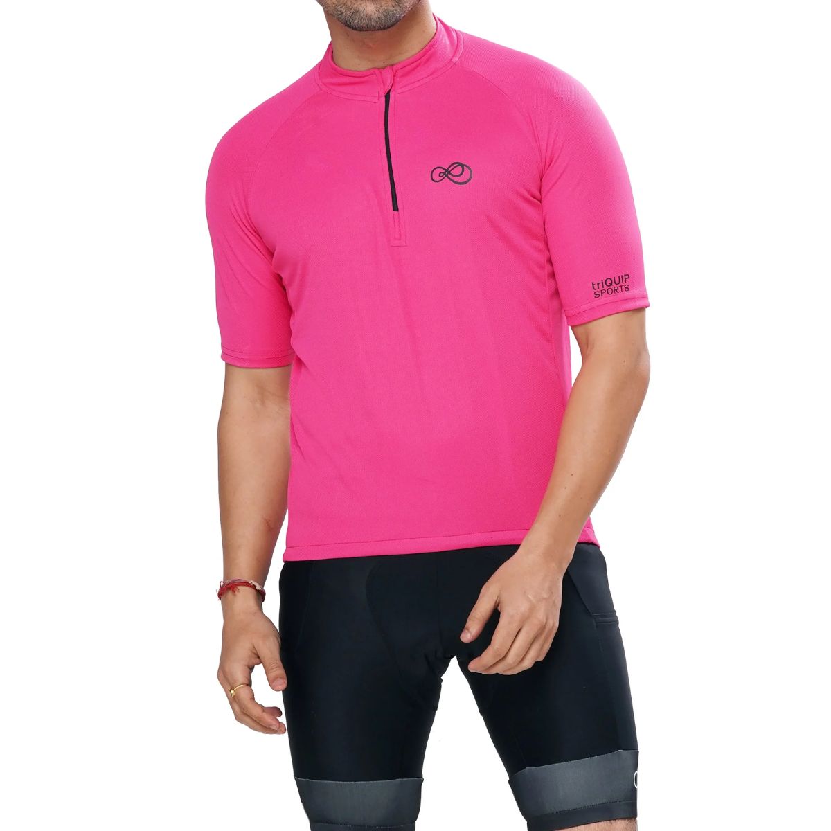 Mens Basic Cycling Jersey - Half Sleeves - Pink 2