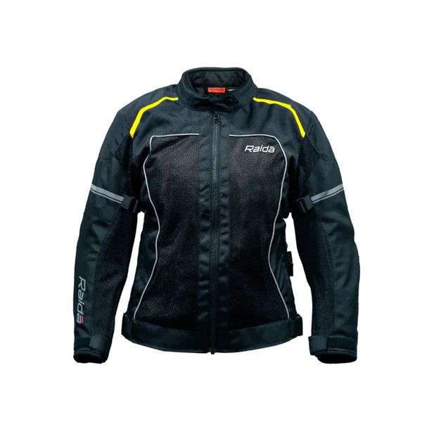 Women's Empress Riding Jacket with Armours - Black + HiViz - OutdoorTravelGear.com