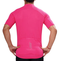 Mens Basic Cycling Jersey - Half Sleeves - Pink 3