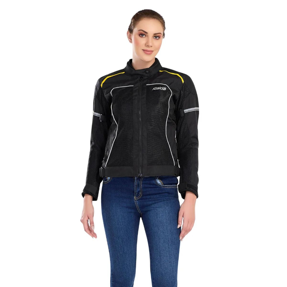 Women's Empress Riding Jacket with Armours - Black + HiViz - OutdoorTravelGear.com