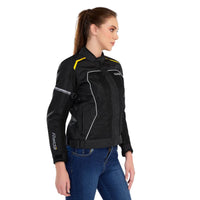 Women's Empress Riding Jacket with Armours - Black + HiViz - OutdoorTravelGear.com