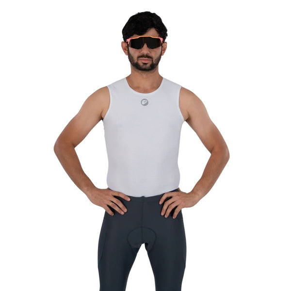 Unisex Cycling Baselayer | Mesh Cooling - White - OutdoorTravelGear.com