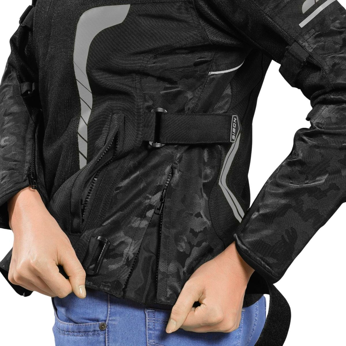 Women's Phoenix Riding Jacket - Black + Hi-Viz Grey - OutdoorTravelGear.com