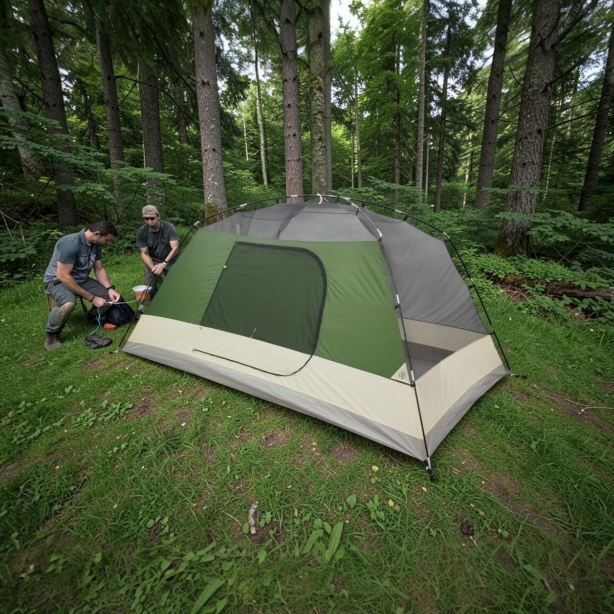6-Person Waterproof Large Dome Camping Tent | UV Protection & Wind-Ready | ET1106 - Green - OutdoorTravelGear.com