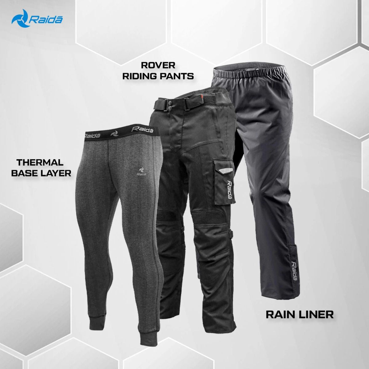 Rover Motorcycle Riding Pants with Armours - Black - OutdoorTravelGear.com