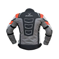 Masculine V.2 Motorcycle Riding Jacket - Grey+Red - OutdoorTravelGear.com