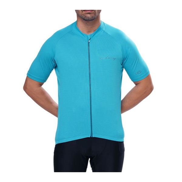 Mens Breakaway Cycling Jersey - Half Sleeves - Turquoise 1