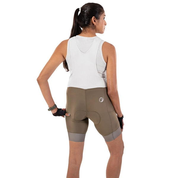Womens Cycling Bib Shorts | Explore Prima Endurance - Moss - OutdoorTravelGear.com