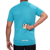 Mens Breakaway Cycling Jersey - Half Sleeves - Turquoise 3