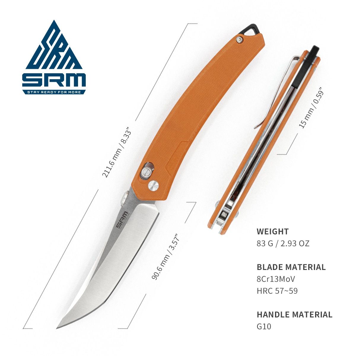 Folding Blade Knife 9211 - Orange 3