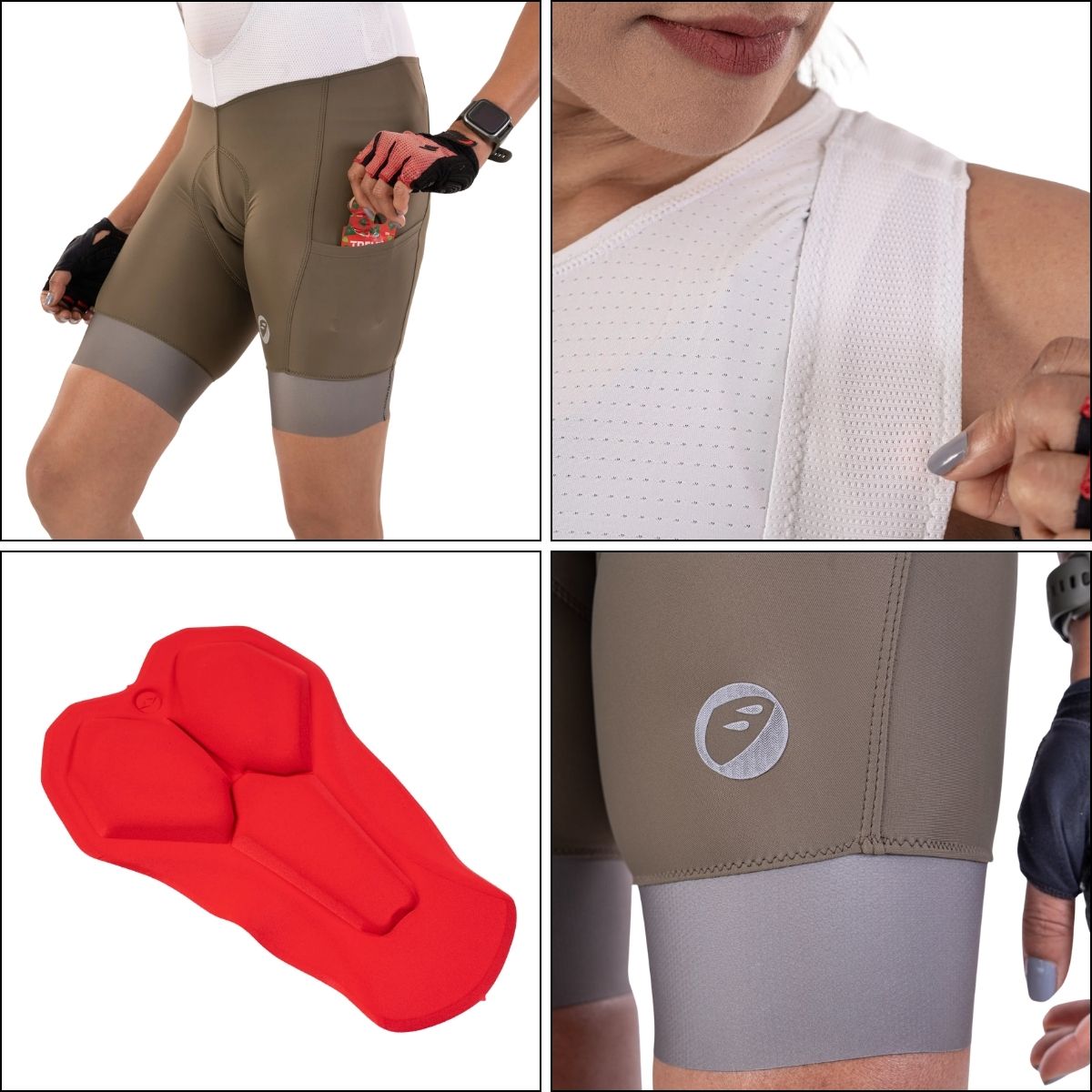 Womens Cycling Bib Shorts | Explore Prima Endurance - Moss - OutdoorTravelGear.com