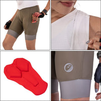 Womens Cycling Bib Shorts | Explore Prima Endurance - Moss - OutdoorTravelGear.com