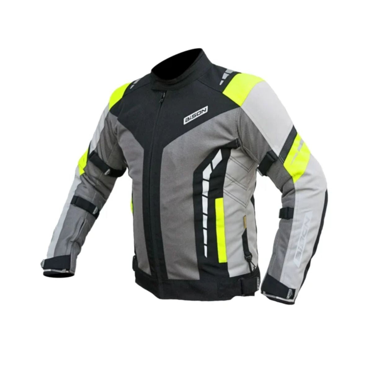Avatar V.2 Motorcycle Riding Jacket - Grey+HI VIZ Green - OutdoorTravelGear.com