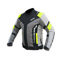 Avatar V.2 Motorcycle Riding Jacket - Grey+HI VIZ Green - OutdoorTravelGear.com