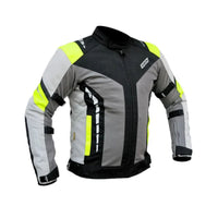 Avatar V.2 Motorcycle Riding Jacket - Grey+HI VIZ Green - OutdoorTravelGear.com