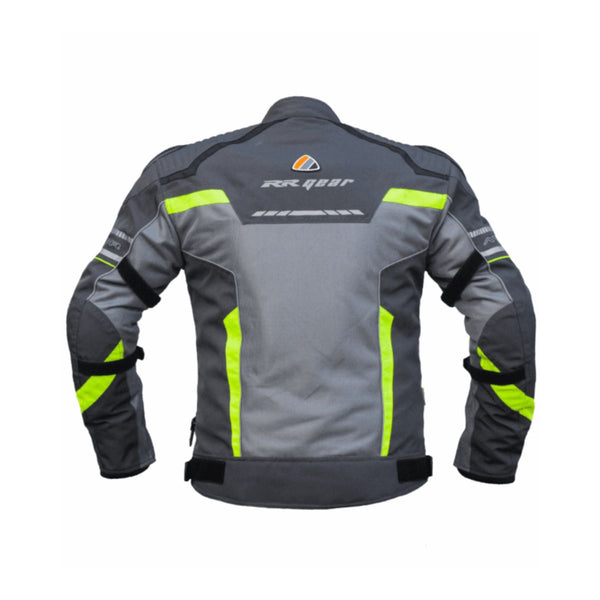 Avatar V.2 Motorcycle Riding Jacket - Grey+HI VIZ Green - OutdoorTravelGear.com