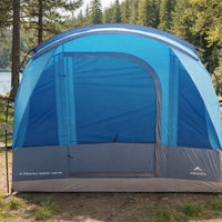4-Person Waterproof Large Camping Tent | UV Protection & Wind Ready | ET1104 - Aqua Blue - OutdoorTravelGear.com