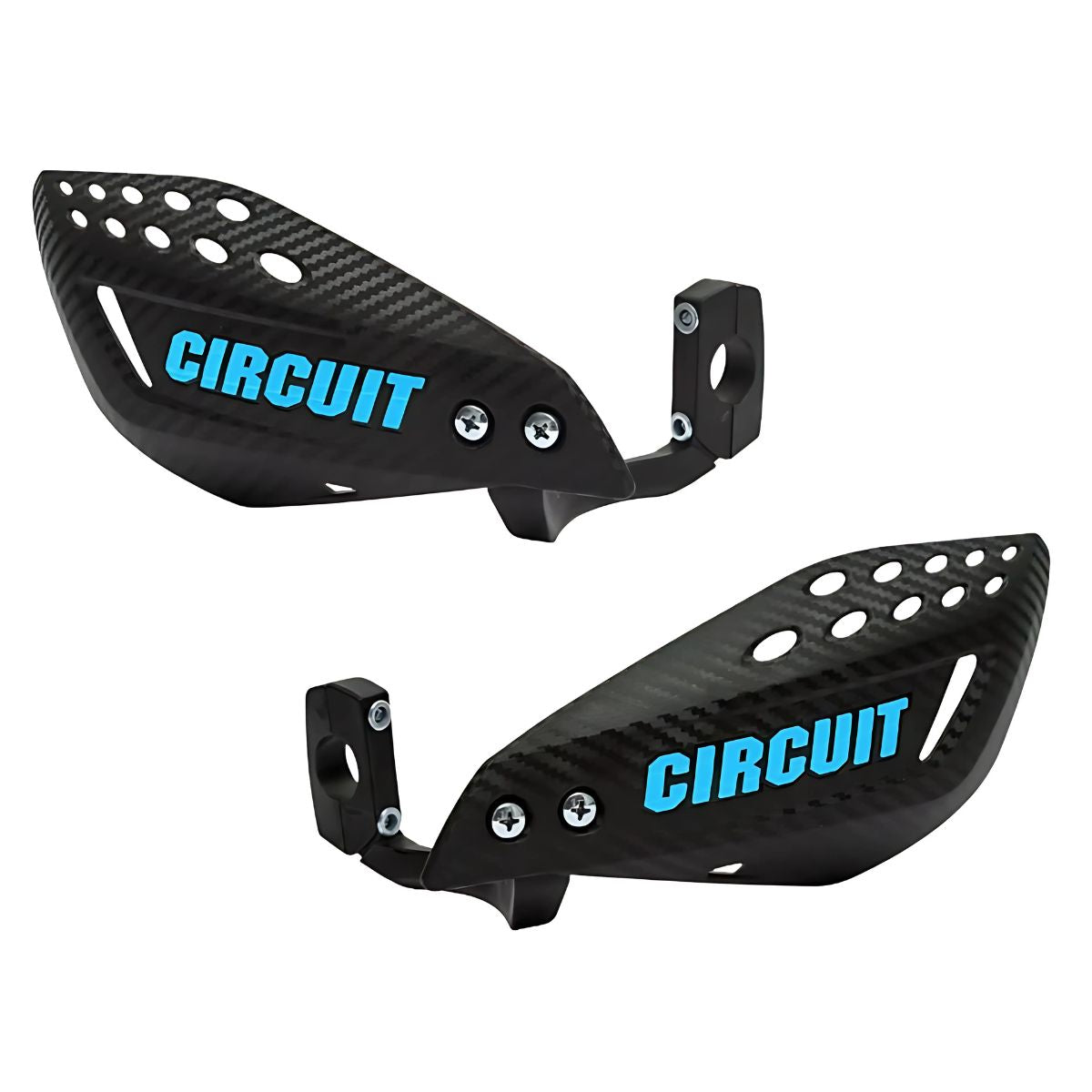 Vector Carbon Handguards with Nylon Bracket - Black+Sky Blue
