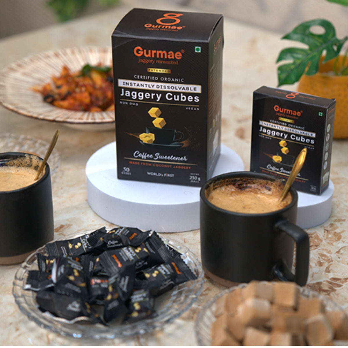 Gurmae Instant Coffee Sweetener - Organic Coconut Jaggery Cubes