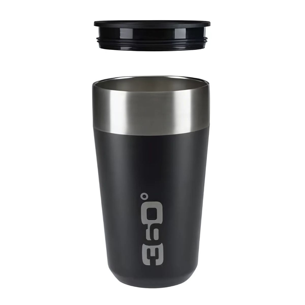 360° Vacuum Insulated Stainless Travel Mug - 355ml - Black - OutdoorTravelGear.com