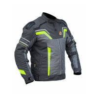 Avatar V.2 Motorcycle Riding Jacket - Grey+HI VIZ Green - OutdoorTravelGear.com