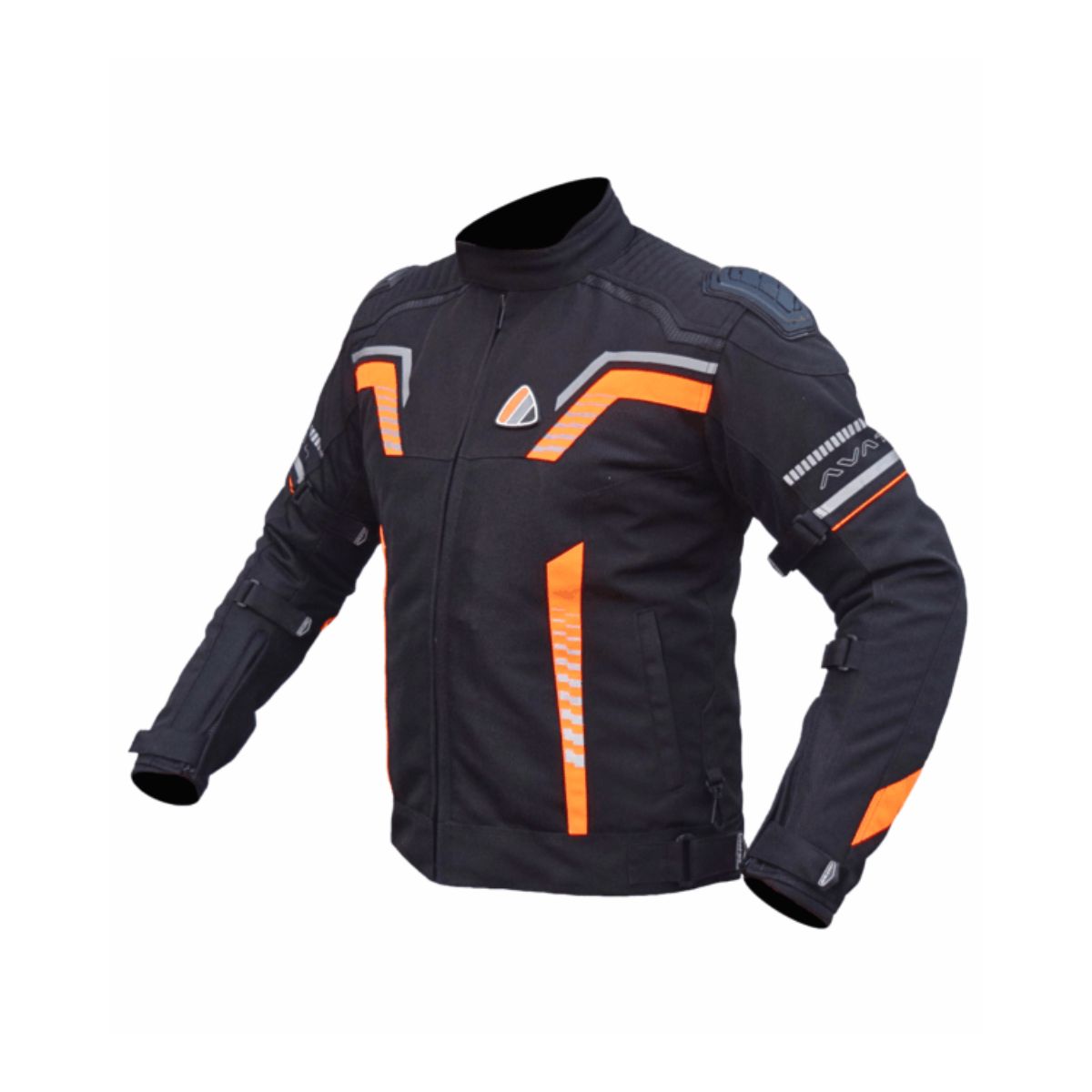 Avatar V.2 Motorcycle Riding Jacket - Black+HI VIZ Orange - OutdoorTravelGear.com