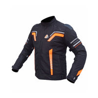 Avatar V.2 Motorcycle Riding Jacket - Black+HI VIZ Orange - OutdoorTravelGear.com