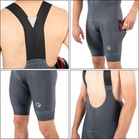Mens Cycling Bib Shorts | Tourer Endurance - Slate - OutdoorTravelGear.com