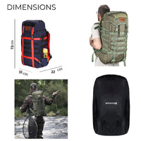 Rimpac Rucksack With Rain Cover - 45-50 Litres - Navy - OutdoorTravelGear.com