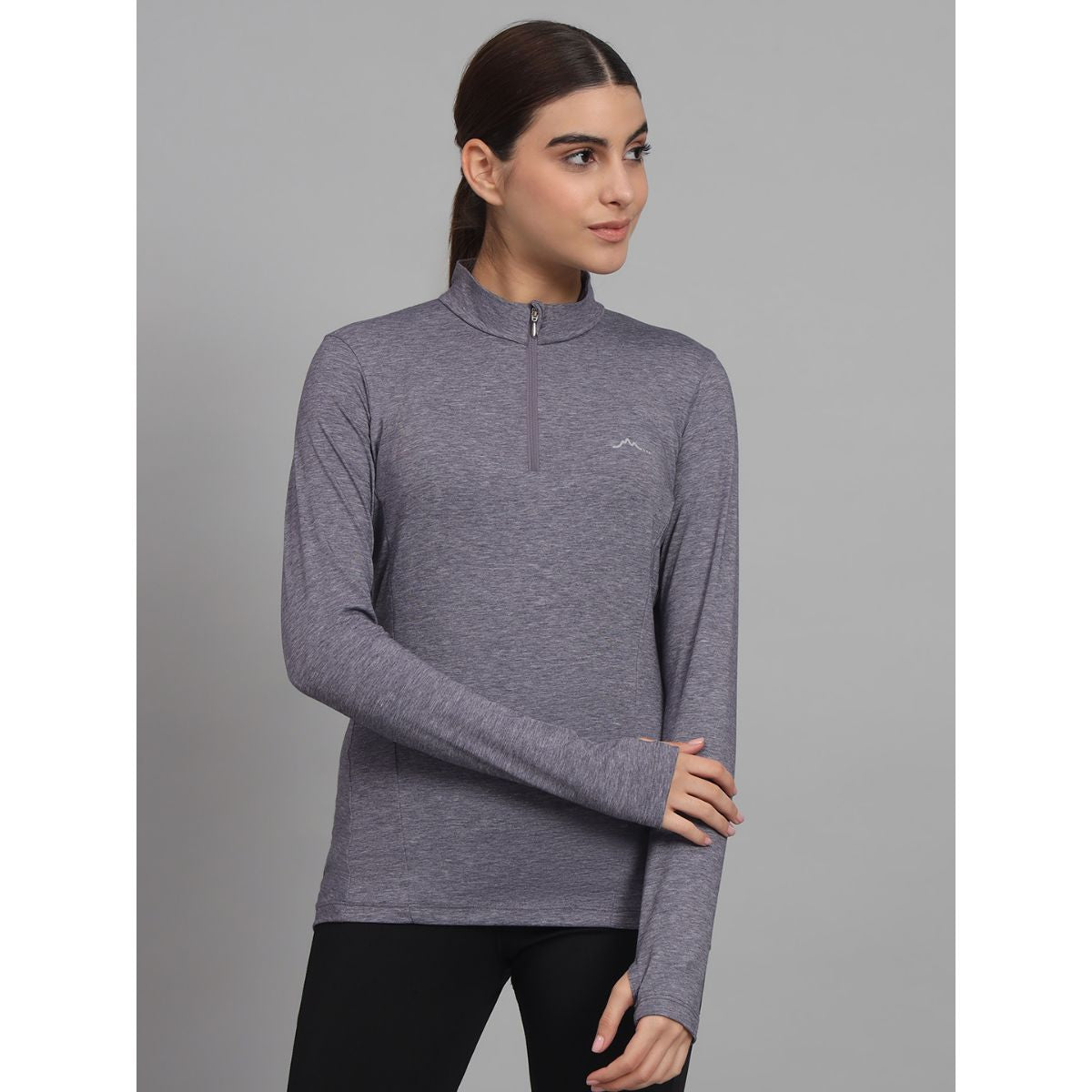 Women's Nomadic Full Sleeves T-Shirt / Baselayer - Purple Gray 1