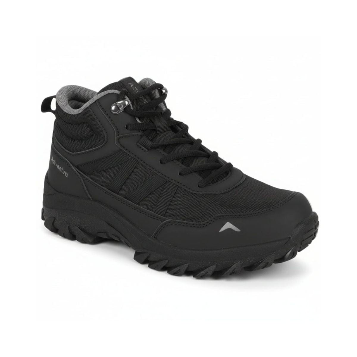 Men Mid-Top Hiking Shoes with Anti-Skid Full Rubber Sole | EH900 - Full Black - OutdoorTravelGear.com